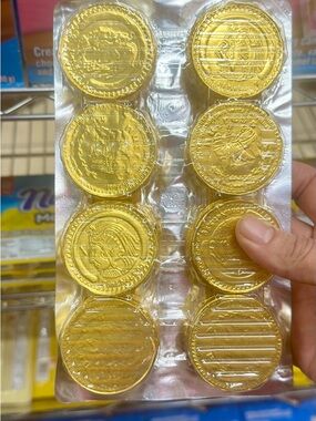 Chocolate Gold Foil Coin Favor Pack - Shiny Gold